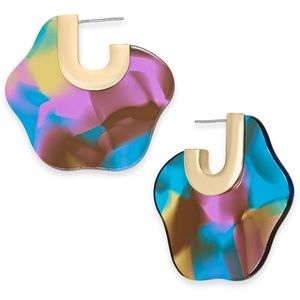 Acetate Abstract Shape Hoop Earrings